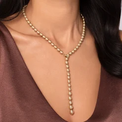 Online Gabriel & Co. 14K Yellow Gold Bujukan Beads Y Necklace