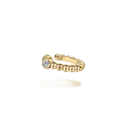 Best Gabriel & Co. 14K Yellow Gold Bujukan Bezel Set Diamond Single Ear Cuff