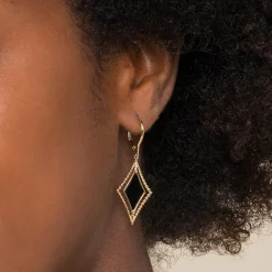 Discount Gabriel & Co. 14K Yellow Gold Bujukan Black Onyx Drop Earrings
