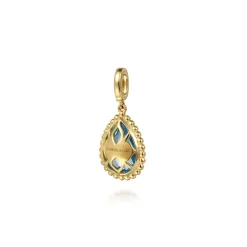 Hot Gabriel & Co. 14K Yellow Gold Bujukan Blue Topaz Charm With Detachable Bail