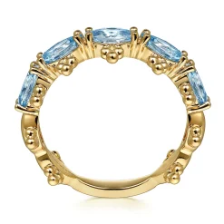 Discount Gabriel & Co. 14K Yellow Gold Bujukan Blue Topaz Fashion Ring