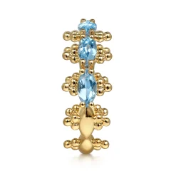 Discount Gabriel & Co. 14K Yellow Gold Bujukan Blue Topaz Fashion Ring