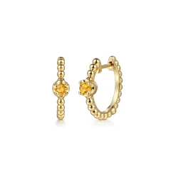Outlet Gabriel & Co. 14K Yellow Gold Bujukan Citrine 15mm Huggie Earrings