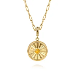 Outlet Gabriel & Co. 14K Yellow Gold Bujukan Citrine Medallion Pendant With Detachable Bail