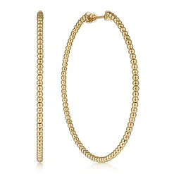 Sale Gabriel & Co. 14K Yellow Gold Bujukan Classic Hoop Earrings in size 60mm