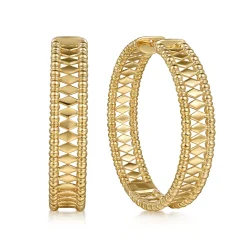 Sale Gabriel & Co. 14K Yellow Gold Bujukan Classic Hoop Earrings in 40mm