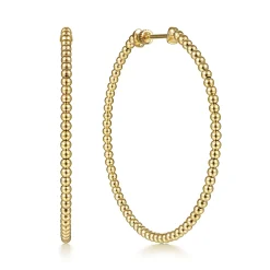 Gabriel & Co. 14K Yellow Gold Bujukan Classic Hoop Earrings in size 50mm