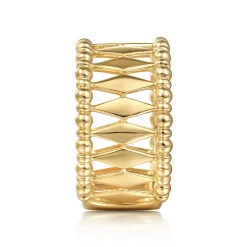 Sale Gabriel & Co. 14K Yellow Gold Bujukan Classic Wide Band Ladies Ring