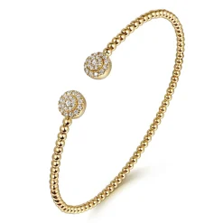 Discount Gabriel & Co. 14K Yellow Gold Bujukan Cluster Diamond Split Bangle