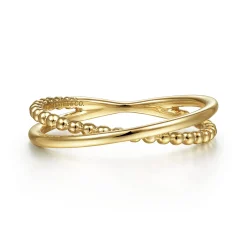 Gabriel & Co. 14K Yellow Gold Bujukan Criss Cross Ring
