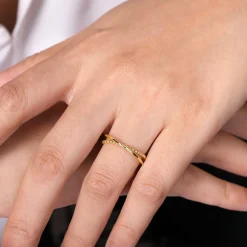 Gabriel & Co. 14K Yellow Gold Bujukan Criss Cross Ring