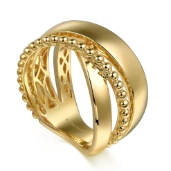 Clearance Gabriel & Co. 14K Yellow Gold Bujukan Criss Cross Ring
