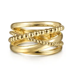 Gabriel & Co. 14K Yellow Gold Bujukan Criss Cross Ring