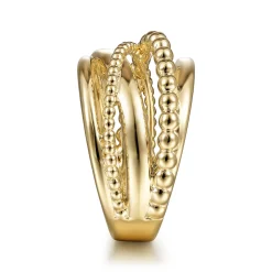 Gabriel & Co. 14K Yellow Gold Bujukan Criss Cross Ring