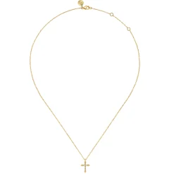 Online Gabriel & Co. 14K Yellow Gold Bujukan Cross Diamond Pendant Necklace