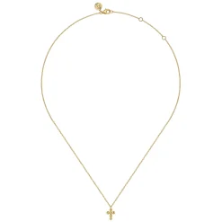 Best Gabriel & Co. 14K Yellow Gold Bujukan Cross Pendant Necklace
