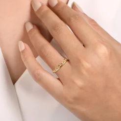 Hot Gabriel & Co. 14K Yellow Gold Bujukan Crown Stackable Ring