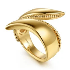 Clearance Gabriel & Co. 14K Yellow Gold Bujukan Curved Bypass Ring