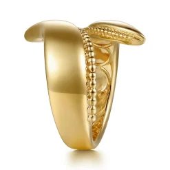 Clearance Gabriel & Co. 14K Yellow Gold Bujukan Curved Bypass Ring