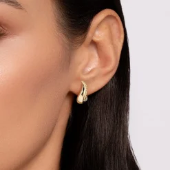 Clearance Gabriel & Co. 14K Yellow Gold Bujukan Curved J Hoop Earrings
