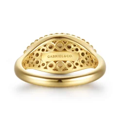 Online Gabriel & Co. 14K Yellow Gold Bujukan Diamond and Lapis Evil Eye Signet Ring
