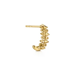 Gabriel & Co. 14K Yellow Gold Bujukan Diamond Spike J Hoop Earrings