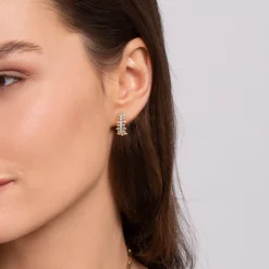 Gabriel & Co. 14K Yellow Gold Bujukan Diamond Spike J Hoop Earrings