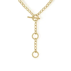 Sale Gabriel & Co. 14K Yellow Gold Bujukan Diamond Link Y Necklace