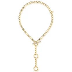 Sale Gabriel & Co. 14K Yellow Gold Bujukan Diamond Link Y Necklace