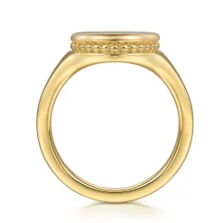 Sale Gabriel & Co. 14K Yellow Gold Bujukan Diamond A Initial Signet Ring