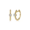 Sale Gabriel & Co. 14K Yellow Gold Bujukan Diamond 15mm Huggie Earrings