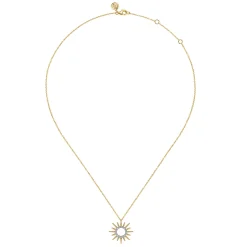 Best Gabriel & Co. 14K Yellow Gold Bujukan Diamond Sunburst Pendant Necklace