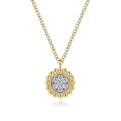 Outlet Gabriel & Co. 14K Yellow Gold Bujukan Diamond Cluster Pendant Necklace