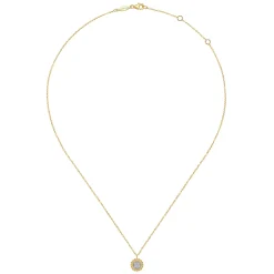 Outlet Gabriel & Co. 14K Yellow Gold Bujukan Diamond Cluster Pendant Necklace