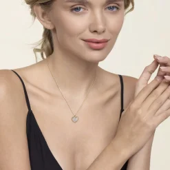 New Gabriel & Co. 14K Yellow Gold Bujukan Diamond Pave Heart Necklace