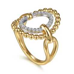 Discount Gabriel & Co. 14K Yellow Gold Bujukan Diamond Oval Fashion Ring