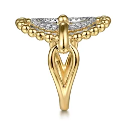 Discount Gabriel & Co. 14K Yellow Gold Bujukan Diamond Oval Fashion Ring