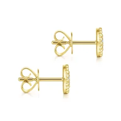 Hot Gabriel & Co. 14K Yellow Gold Bujukan Diamond Cluster Stud Earrings