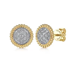Best Gabriel & Co. 14K Yellow Gold Bujukan Diamond Stud Earrings