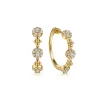 Gabriel & Co. 14K Yellow Gold Bujukan Diamond Cluster Classic Hoop Earrings