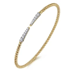 Sale Gabriel & Co. 14K Yellow Gold Bujukan Diamond Spikes Split Bangle