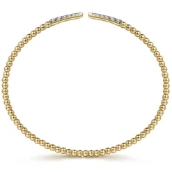Sale Gabriel & Co. 14K Yellow Gold Bujukan Diamond Spikes Split Bangle