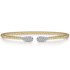 Sale Gabriel & Co. 14K Yellow Gold Bujukan Diamond Teardrops Bangle