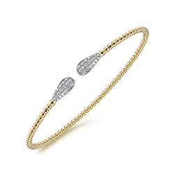 Sale Gabriel & Co. 14K Yellow Gold Bujukan Diamond Teardrops Bangle