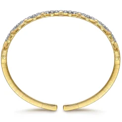 Gabriel & Co. 14K Yellow Gold Bujukan Diamond Spike Flexible Cuff Bracelet