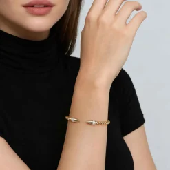 Outlet Gabriel & Co. 14K Yellow Gold Bujukan Diamond Spike Open Bangle Bracelet