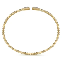 Best Gabriel & Co. 14K Yellow Gold Bujukan Diamond Hexagon Split Bangle