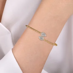 Sale Gabriel & Co. 14K Yellow Gold Bujukan Diamond Bangle