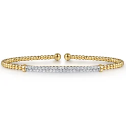 Online Gabriel & Co. 14K Yellow Gold Bujukan Diamond Bar Split Bangle