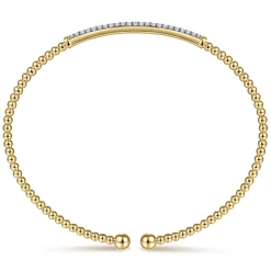 Online Gabriel & Co. 14K Yellow Gold Bujukan Diamond Bar Split Bangle
